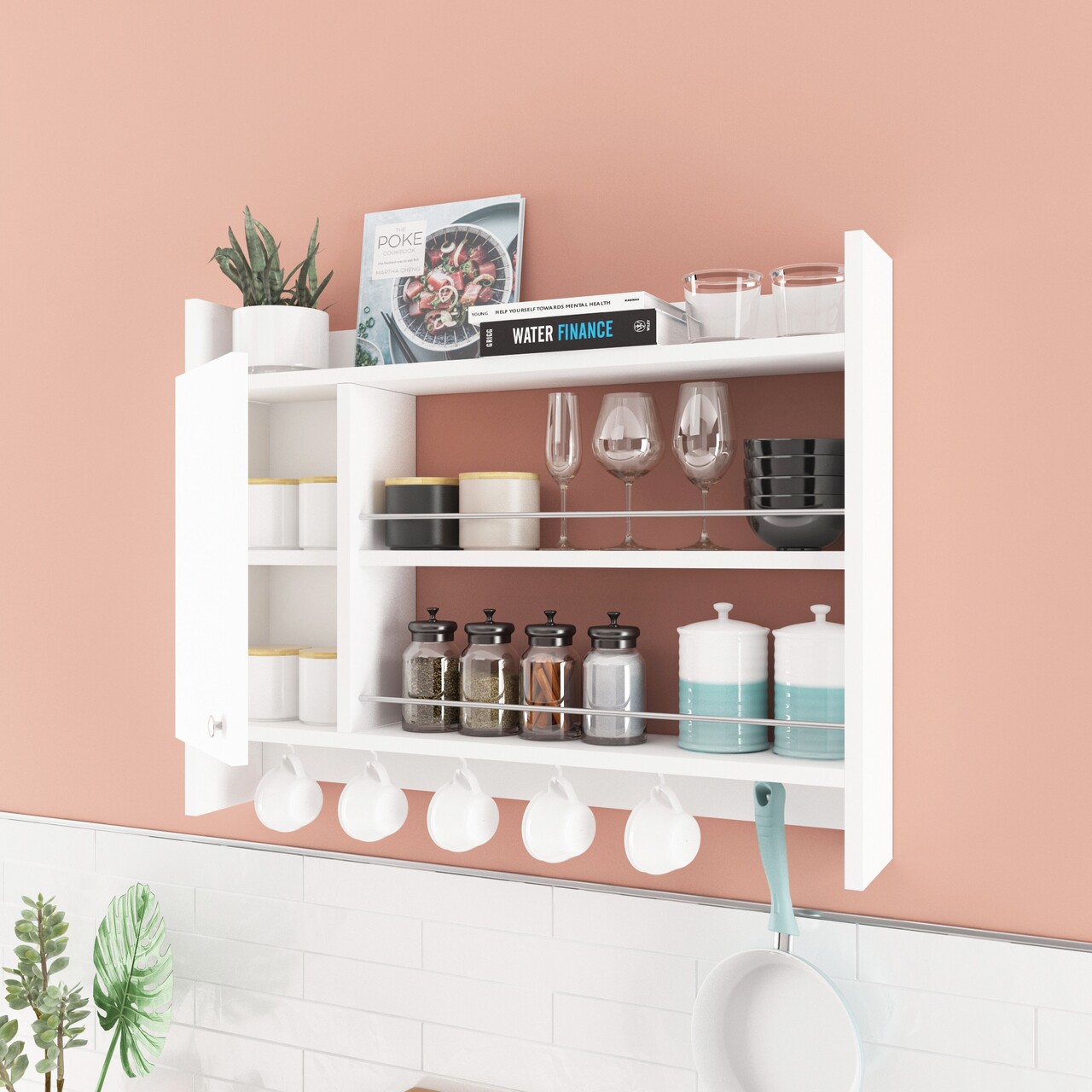 Cabinet bucatarie Knerr, Colman, 85x15x65 cm, alb - imagine 6